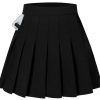 Women Girls Pleated Skirts with Shorts, Elastic Waist Uniform Plus Size Tennis Casual Skirt, 2 Years - US 4XL
