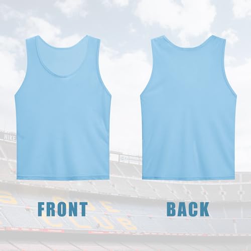 Scrimmage Team Practice Vests Sports Pinnies Soccer Training Basketball Nylon Mesh Jerseys for Child & Adult(12 Pack)