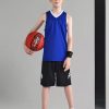 10 Pack Youth Boys Reversible Mesh Performance Athletic Basketball Jerseys Blank Team Uniforms for Sports Scrimmage Bulk