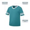 Men's X-Large Sleeve Stripe Jersey, Teal/White