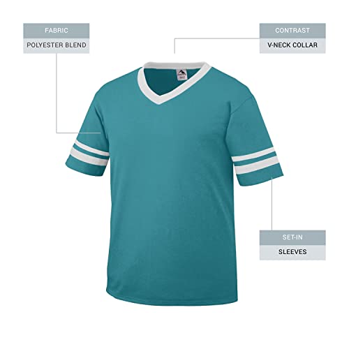 Men's X-Large Sleeve Stripe Jersey, Teal/White