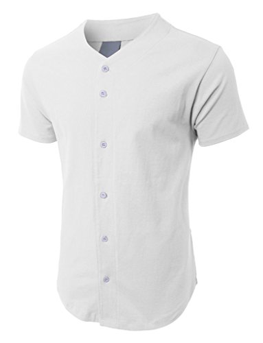 Mens Premium Baseball Button Down Jersey Shirt Short Sleeve Athletic Sports Tee