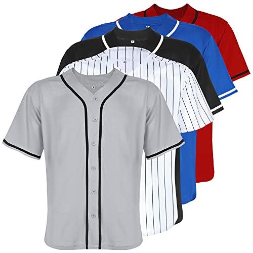 Mens Baseball Jersey Blank Plain Button Down Shirts Short Sleeve Hip Hop Hipster Active Team Sports Uniforms S-XXXL