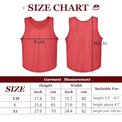 12-Pack Numbered Pinnies 1-6, Kids & Adult Scrimmage Vests, Mesh Practice Jerseys for Basketball, Soccer & Sports