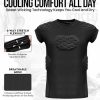 Elite 6-Pad Adult Padded Football Shirt with Chest, Shoulder, Ribs & Spine Protection, Mens Football Padded Compression Shirt