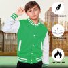 Kids Baseball Jackets Boys Girls Fit Varsity Jacket Casual Team Uniform Plain Button School Coat