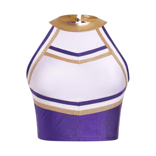 Cheerleader Costume for Women Girls Cheer Outfit Adult Cheerleading Uniform Tank Tops + Pleated Skirt 2pcs Set