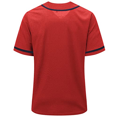 Baseball Jersey for Men and Women,Hipster Hip Hop Sports Uniforms,Shirts Short Sleeve for Custom Button up Shirt