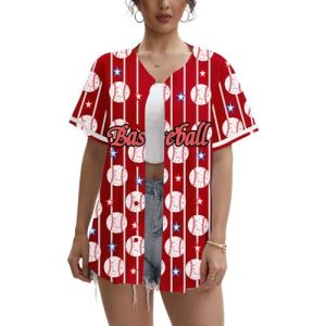 Womens Baseball Jersey Baseball Print Button Down Softball Jersey Game Day Baseball Mom Shirt Active Team Sports Uniforms