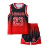 Basketball Jerseys 23# for Kids Youth Sports T-Shirt Jersey Boys Girls Gradient Basketball Uniform Set 6-16Years