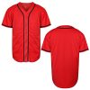 Mens Blank Plain Baseball Jersey Button Down Shirts Sports Hip Hop Hipster Jersey S-3XL Black White Grey Red Blue