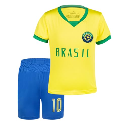 Kids Soccer Jersey Kit for Boys & Girls- Breathable & Quick-Dry - Youth Soccer Football Training Gifts (2T-14Y)