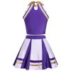 Cheerleader Costume for Women Girls Cheer Outfit Adult Cheerleading Uniform Tank Tops + Pleated Skirt 2pcs Set