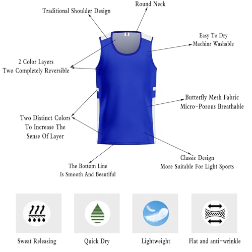 Reversible Mesh Blank Sports Basketball Jerseys Performance Athletic Scrimmage Jerseys Team Uniforms S-3XL