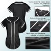 Womens Baseball Jersey Button Down Softball Jersey Short Sleeve Tee Hip Hop Shirt Active Team Sports Uniforms