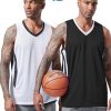 10-Pack Men's Reversible Custom Basketball Jerseys, Plain Mesh Athletic Sleeveless Shirts Blank Team Uniforms Set