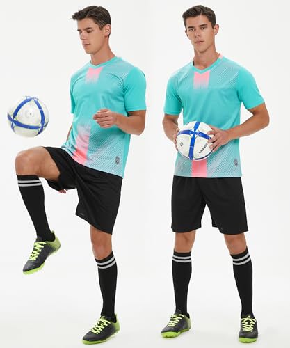 Men's Soccer Jersey and Shorts Quick Dry Youth Team Training Uniform with Socks