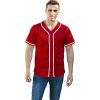 Men Baseball Jersey Button Striped T Shirts Sports Uniform Jersey Active Short Sleeve Tee Team Clothing