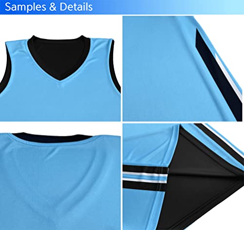 Men's Blank Reversible Basketball Jersey Team Uniform Athletic Hip Hop Basketball Shirts S-4XL