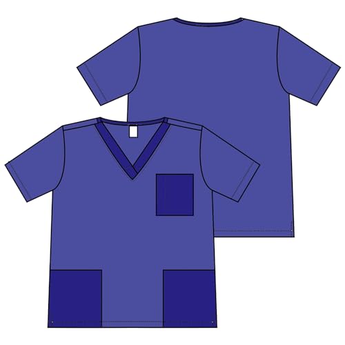 Scrub Tops for Men - V-Neck Scrubs with 3 Pocket Men's Overalls, for Nurse, Dentist, Vets, Team