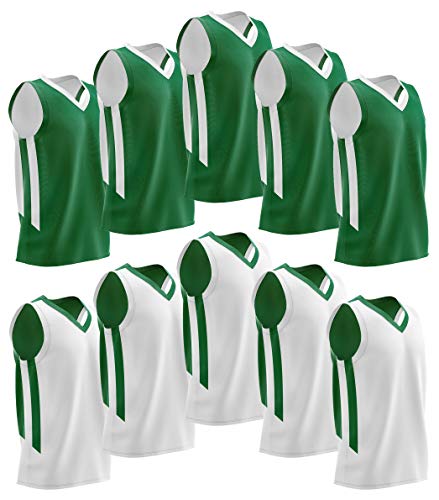 414s0ahnSAL.jpg 10-Pack Men's Reversible Custom Basketball Jerseys, Plain Mesh Athletic Sleeveless Shirts Blank Team Uniforms Set