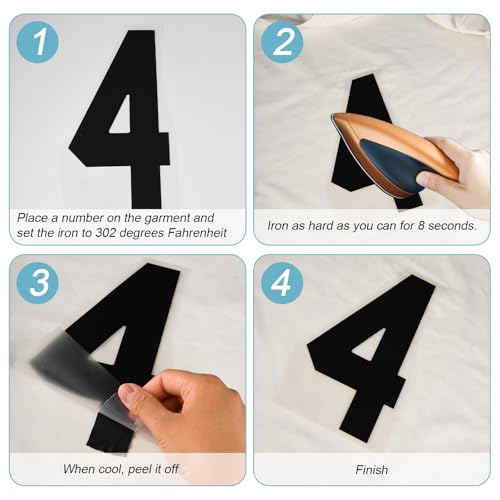 22PCS Iron on Numbers, 0-9 Jersey Numbers, Heat Transfer Number, Suitable for Sports T-Shirts and Team Uniforms, Suitable for