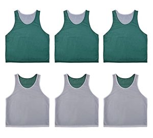 6 PCS Reversible Pinnies Basketball Soccer Training Vest Double Sided Mesh Jerseys for Adult