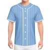 Men Baseball Jersey Solid Shirts Plain Casual Button Down Short Sleeves T-Shirt Sports Uniform S-2XL