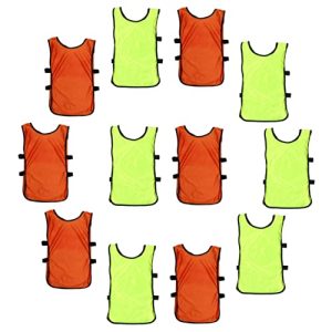 12Pcs Sports Vests Quick Dry Soccer Pinnies Breathable Team Practice Jerseys with Open Sides for Boys and Lightweight Washable