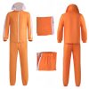 Adult Men Orange Tracksuit Uniform Sports Suit Zipper Jacket Top Sportswear with Glasses Wig
