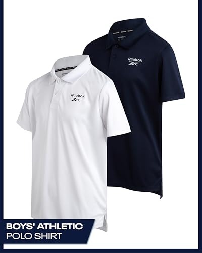 Boys Polo Shirt - 2 Pack Short Sleeve Collared Polo Shirts School Uniform for Boys - Athletic Performance Golf Shirts