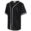 Blank Baseball Jersey for Men Women Full Button Up Short Sleeves Shirts Hip Hop Hipster Sports Uniforms