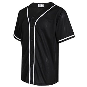 Blank Baseball Jersey for Men Women Full Button Up Short Sleeves Shirts Hip Hop Hipster Sports Uniforms