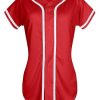 Womens Baseball Jersey Button Down Softball Jersey Short Sleeve Tee Hip Hop Shirt Active Team Sports Uniforms