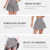 Women Pleated Skirt Tennis Golf Skorts with Lining Shorts Athletic Pleated Skirts for Women
