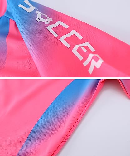 Kids Soccer Jersey Set with Socks for Boys Girls Uniform Athletic Jersey Sportswear Kit