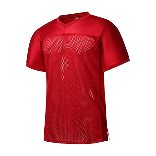 Blank Football Jersey Mesh Athletic Football Shirt Practice Sports Uniform
