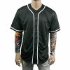 Black Custom Baseball Jersey for Men Full Button Mesh Embroidered Team Name & Numbers S-8XL