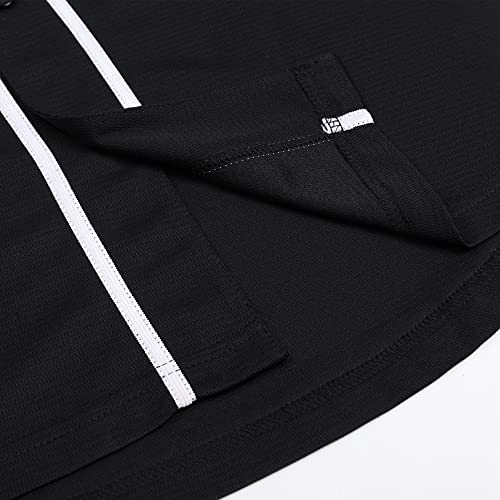 Blank Baseball Jersey for Men Women Full Button Up Short Sleeves Shirts Hip Hop Hipster Sports Uniforms