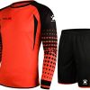 Soccer Goalie Jersey Padded Uniform Kit - Goalkeeper Jersey, Shorts, Socks - Mens Football Padded Shirt Kids/Adult size