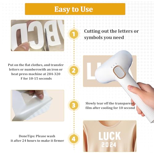 32 Sheets 462 Pieces Iron on Letters and Numbers, 8 Inch 0-9 Iron on Numbers & 2 Inch A-Z Heat Transfer Vinyl Letters for