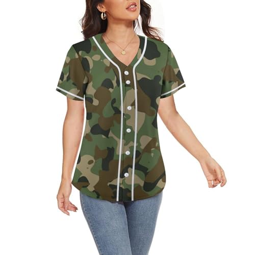 Men Baseball Jersey Solid Shirts Plain Casual Button Down Short Sleeves T-Shirt Sports Uniform S-2XL