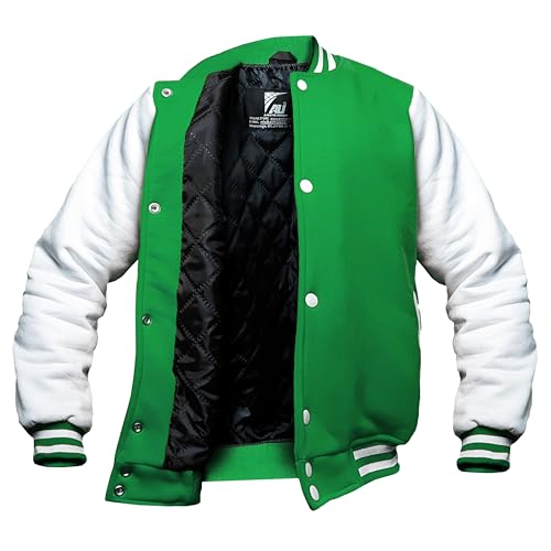 Kids Baseball Jackets Boys Girls Fit Varsity Jacket Casual Team Uniform Plain Button School Coat