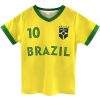 Kids' Argentina Portugal National Team Soccer Jersey Set Number 10 7, Youth Football Shirt Shorts for Training Match
