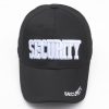 3D Embroidered Security Baseball Cap - Adjustable Hat for Guard Uniform, Officer, Bouncer, Bodyguard