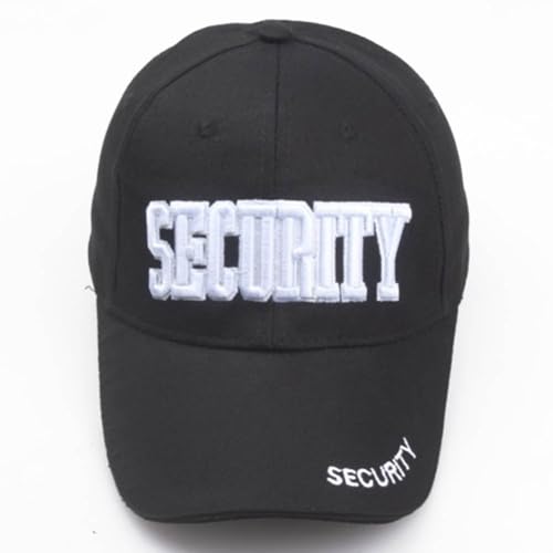3D Embroidered Security Baseball Cap - Adjustable Hat for Guard Uniform, Officer, Bouncer, Bodyguard