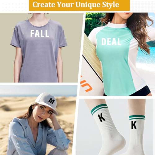 32 Sheets 462 Pieces Iron on Letters and Numbers, 8 Inch 0-9 Iron on Numbers & 2 Inch A-Z Heat Transfer Vinyl Letters for