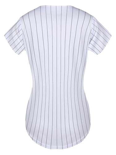 Womens Baseball Jersey Button Down Softball Jersey Short Sleeve Tee Hip Hop Shirt Active Team Sports Uniforms