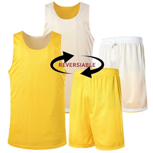 Men's Reversible Basketball Jersey Uniform Suit Blank Mensh Jersey Team Custom Basketball Shirts and Shorts