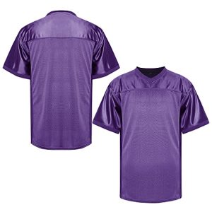 Blank Football Jersey,Men's 90s Hip Hop for Party Practice Sports T-Shirt Black White Red Green S-3XL